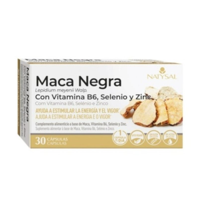 Natysal Black Maca Vitamin B6, Selenium And Zinc - 30 Capsules