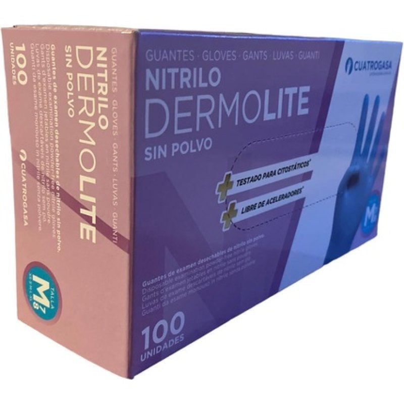 cuatrogasa Blue Nitrile Gloves Dermolite Disposable Glove