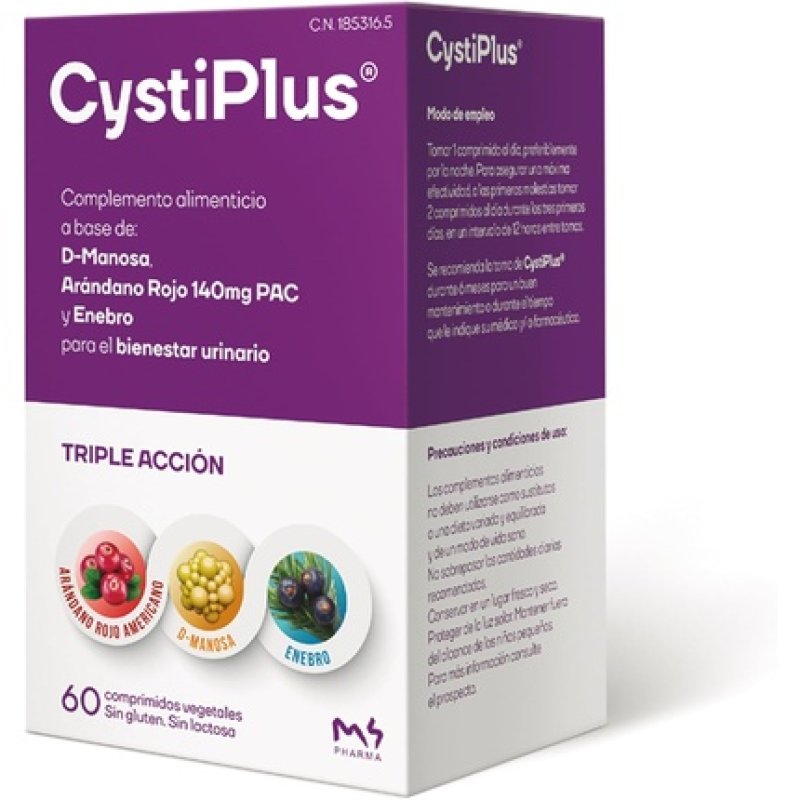 CYSTIPLUS Dietary Supplement with Natural Ingredients Based on Proanthocyanidins Triple Action Formula Juniper Pac