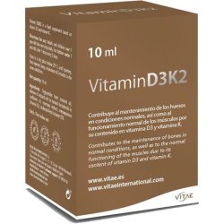 Vitae Vitamin D3K2 10ml Food Supplement in Drops Format Bone Health and Strengthen The Immune System Muscle and Joint