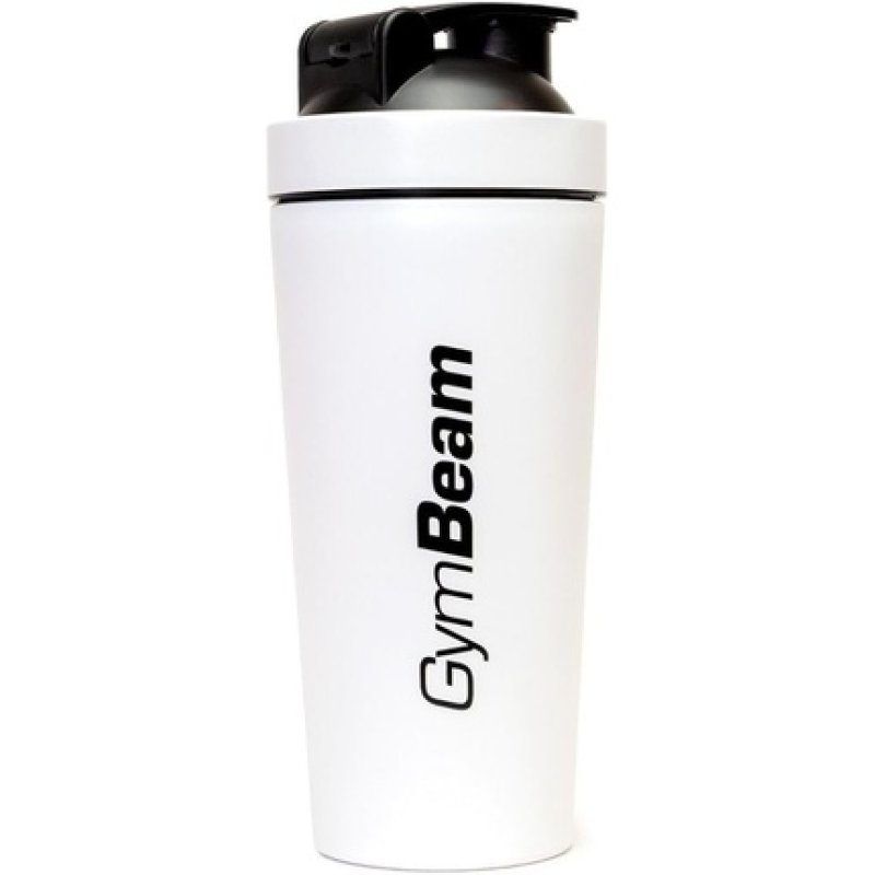 GymBeam Stainless Steel Shaker 750ml Protein Shaker White