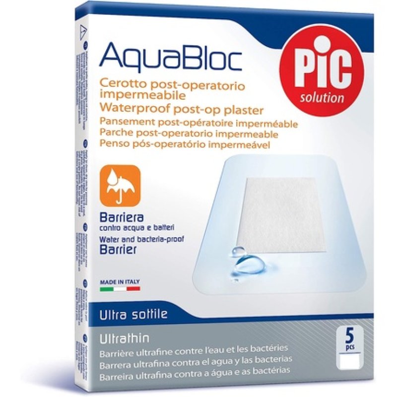 Pic Aquabloc Antibacterial Sterile Bandage 10x12cm - Pack of 5