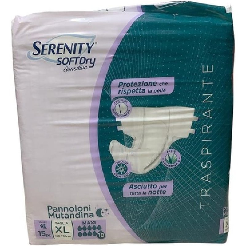 Serenity Soft Dry Sensitive XL Maxi Diaper Pants 15 Pack