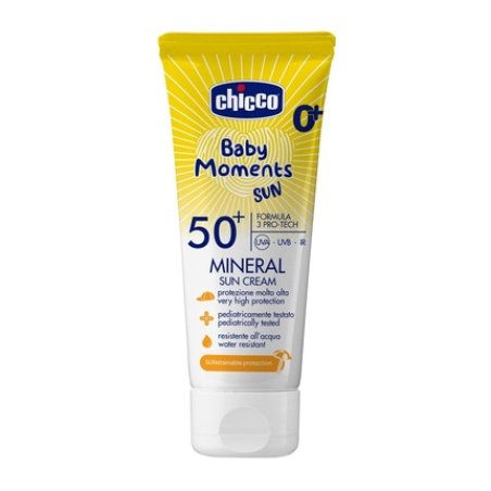 Chicco Mineral Sunscreen SPF 50 for Kids Water Resistant Excellent Protection Against UVA UVB and Infrared 75ml