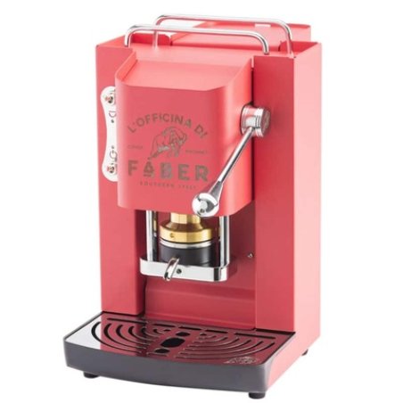 Faber Pro Deluxe Ese Pad Espresso Machine In Coral Pink And Chrome