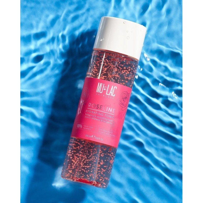 Mulac Cosmetics ROSELINE Moisturizing and Smoothing Tonic with Damask Rose and Hyaluronic Acid Vegan 200ml
