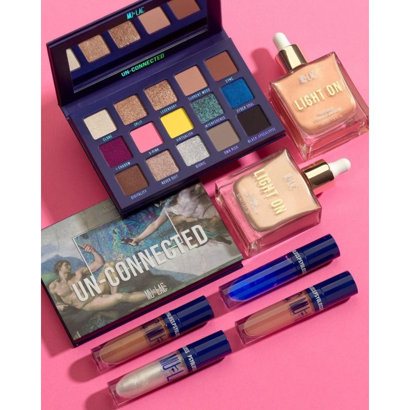 Mulac Cosmetics Un-connected Palette ombre à paupière Colle pailletée, Mat, Satin, Brillant