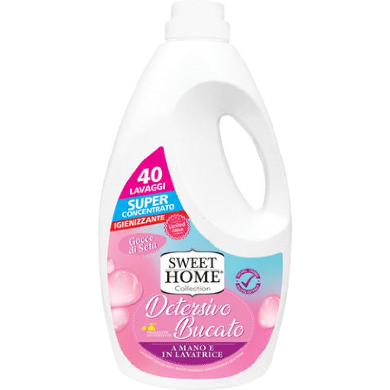 Sweet Home Liquid Laundry Detergent For Hand And Washing Machine Drops Of Silk - 2000 Ml, 40 Washes