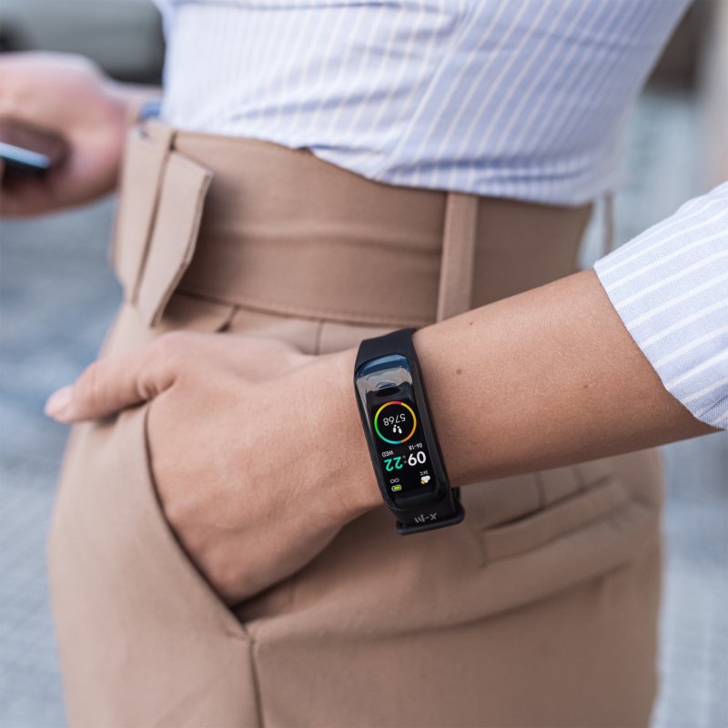 Niceboy X-fit Plus OLED Bracelet connecté 2,44 cm (0.96") IP67 Noir