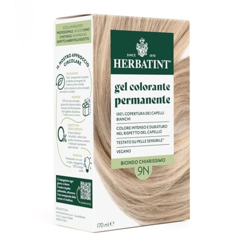 Herbatint Permanent Hair Color Gel 9N Light Blonde 170ml
