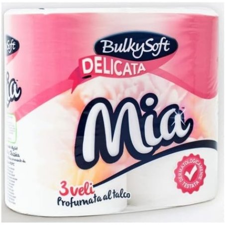 Bulky Soft Mia Delicata Toilet Paper 3 Ply 4 Rolls