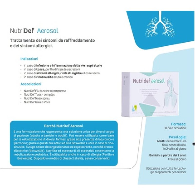 Nutrileya Nutridef Aerosol Medical Device 10 Vials 3ml