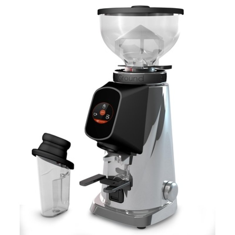 Fiorenzato Allground Coffee Grinder - Chrome Housing, Black, 230v Eu