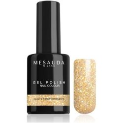 Mesauda Semi-Permanent Gel Polish Nail Colour 52 Gold Glitter 10ml