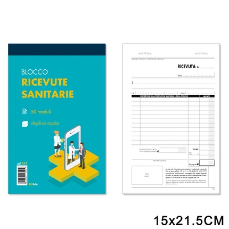 Cierre Health Receipts 50 Sheets X 2 Copies Size 15x23