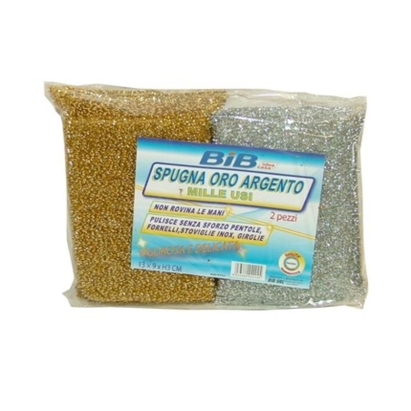 Kitchen Sponge BIB - Scratch-Resistant Gold-Silver 2 Pieces