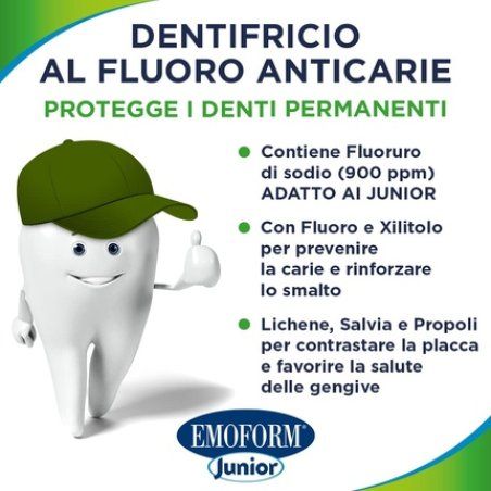 Emoform Junior Toothpaste for Children 6 Years - 75ml Mint