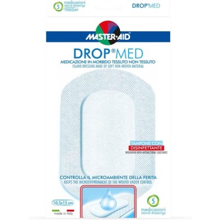 MASTER AID Med Drop White/Blue 10.5 x 15 cm - Pack of 5
