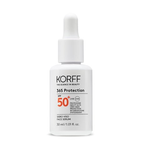 Korff 365 Protection Face Serum SPF 50 High Sun Protection 8h Moisture Liquid Texture Suitable for All Skin Types 30ml