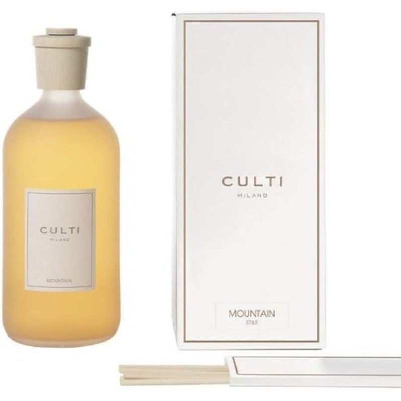 Culti Diffuser Style Sticks 1000ml Milano Mountain Fragrance Cedar Wood and Vetiver - Duration 3 Months - Size from 10