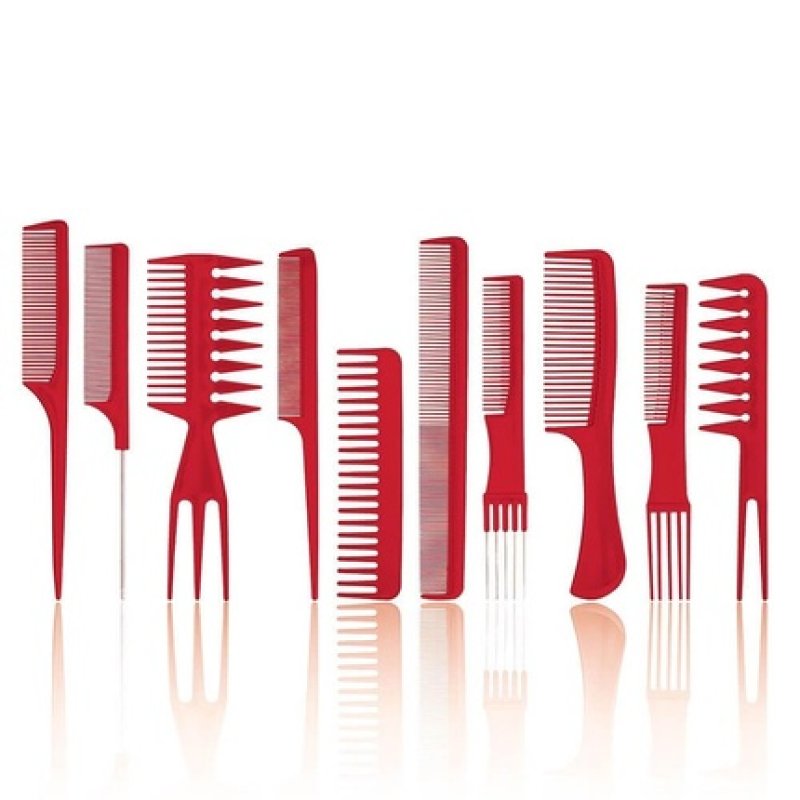 Red Beard and Hair Comb Kit - Pack of 10