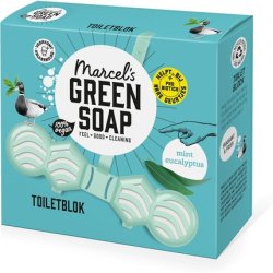 Marcel's Green Soap Toilet Block Mint & Eucalyptus Fragrant Toilet Freshener 35g