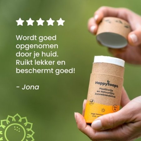 Happysoaps Sunscreen Stick Spf 20 - Average Uva And Uvb Protection - Suitable For Children - With Mineral Filters -