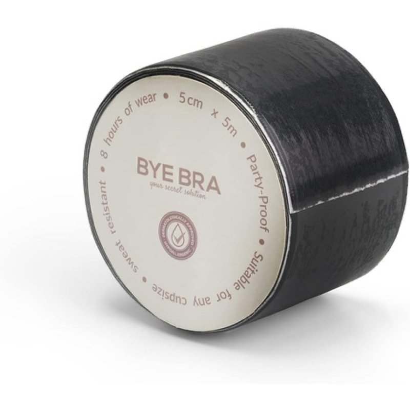 Bye Bra Body Tape 5cm Fashionable Lingerie Tape Sweatproof and Waterproof Extra Wide Black