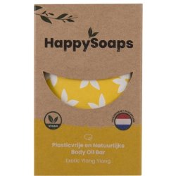 Happysoaps Body Oil Bar - Exotic Ylang Ylang - Seductive Floral Scent, Soothing & Hydrating - 100% Plastic Free, Vegan