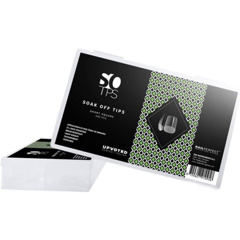 Upvoted Soak Off Tips Short Square 240 Pcs