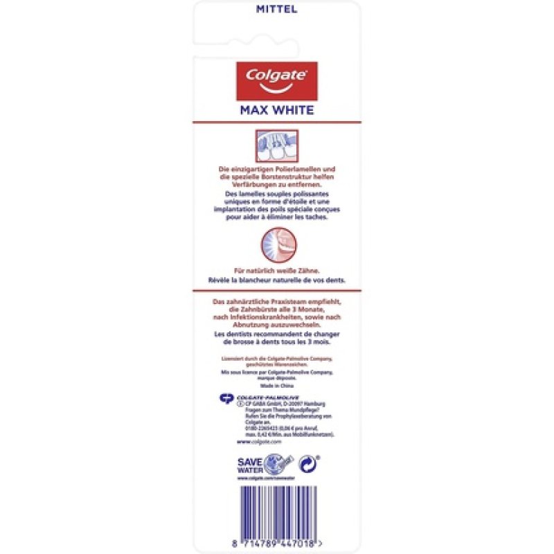 Colgate Max White Medium Toothbrush - Pack of 2