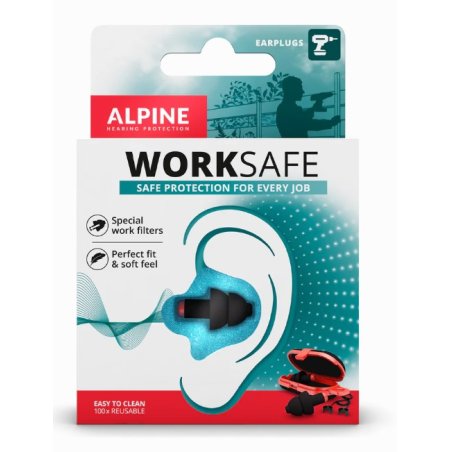 Alpine WorkSafe Reusable ear plug Black 2 pc(s)