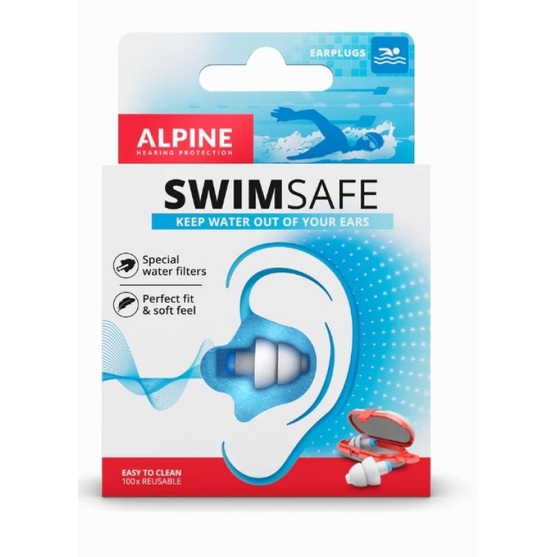 Alpine Hearing Protection Swimsafe Earplugs with mini box