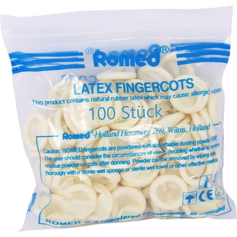 Romed Latex Finger Cots Large