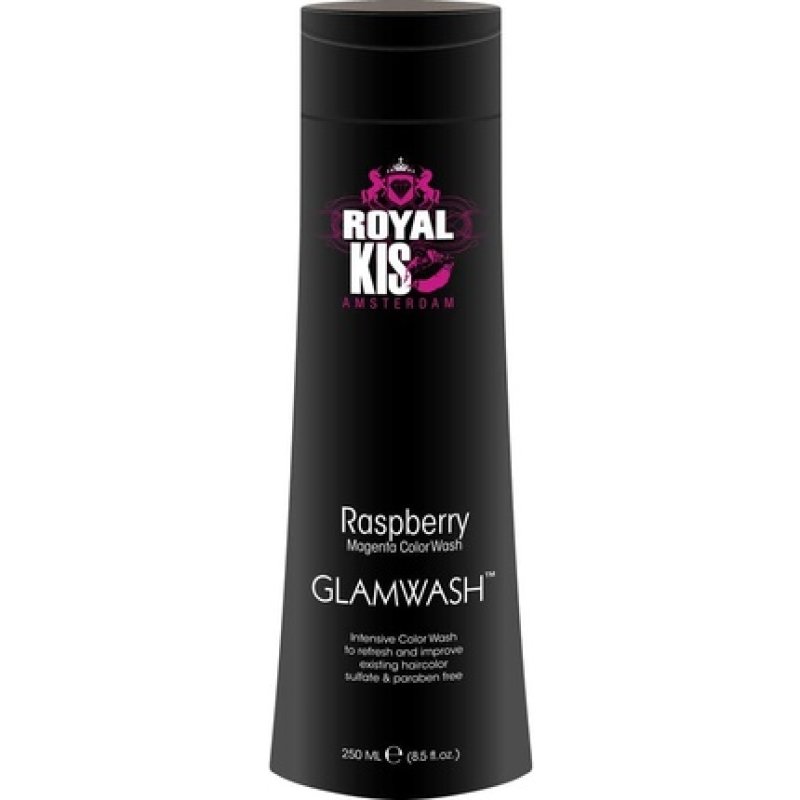 Royal KIS GlamWash Raspberry Magenta 250ml Colour Shampoo Semi-Permanent 2 in 1 Colour Pigments and Shampoo Silicone