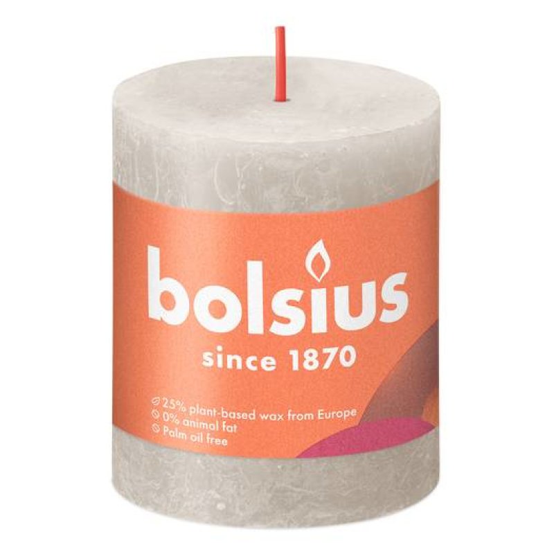 Bolsius Rustiko Shine wax candle Cylinder Grey 1 pc(s)