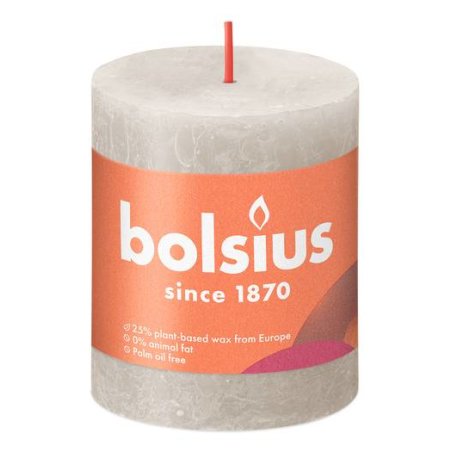 Bolsius Rustiko Shine wax candle Cylinder Grey 1 pc(s)