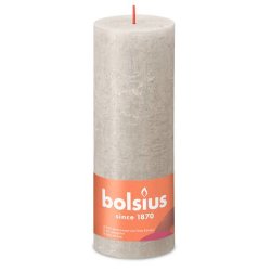 Bolsius Rustiko Shine bougie en cire Cylindre Gris 1 pièce(s)