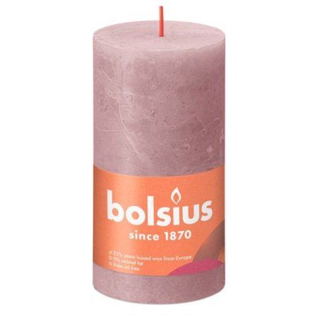 Bolsius Rustiko Shine bougie en cire Cylindre Rose 1 pièce(s)