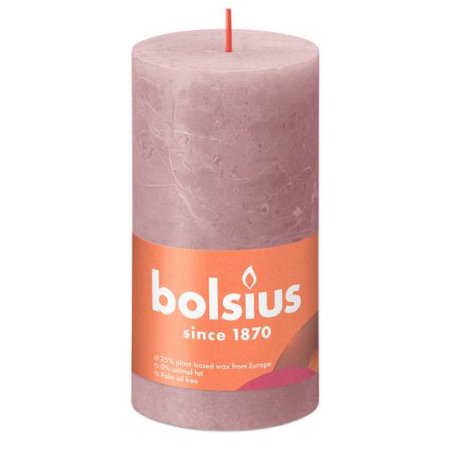 Bolsius Rustiko Shine wax candle Cylinder Rose 1 pc(s)
