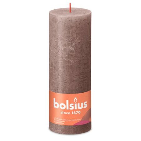 Bolsius Rustiko Shine wax candle Cylinder Taupe 1 pc(s)