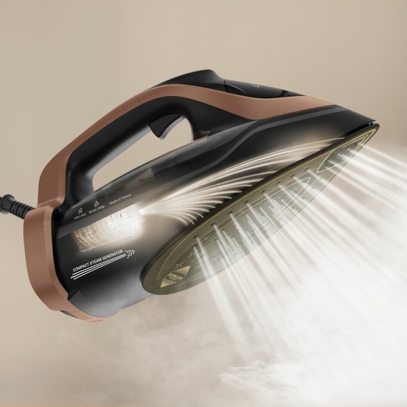 Tefal Ultimate Power Pro FV9E50 Dry & Steam iron Durilium AirGlide Autoclean soleplate 3200 W Black Copper