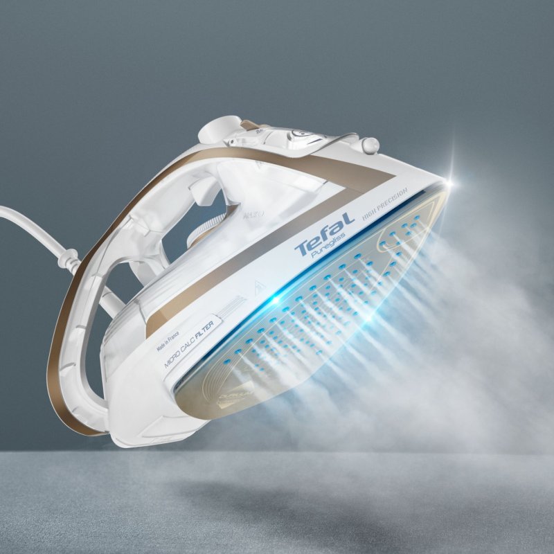 Tefal Puregliss FV8042 Dry & Steam iron Durilium AirGlide Autoclean soleplate 3000 W Bronze White
