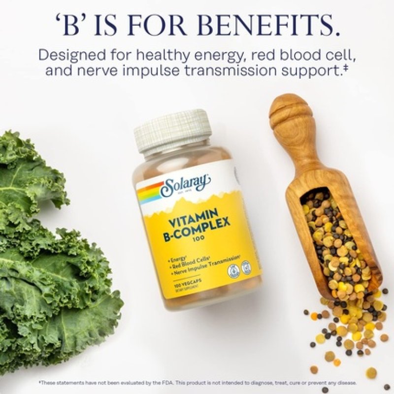 Solaray Vitamin B Complex Healthy Energy Supplement for Red Blood Cell Formation