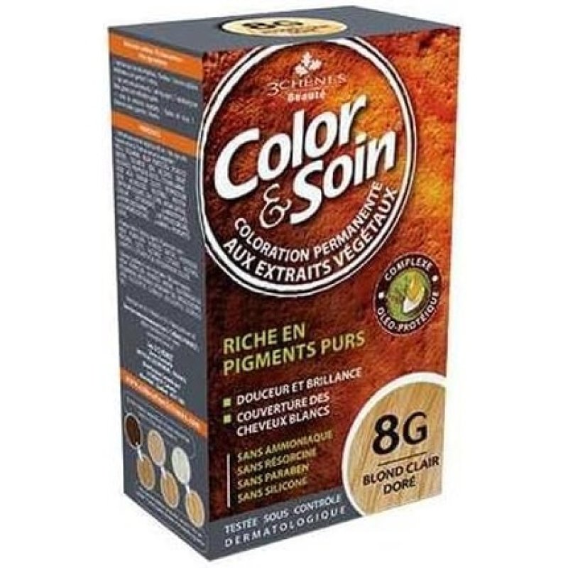 Les 3 Chenes Color & Soin Woman Hair Dye Golden Light Blonde 8g