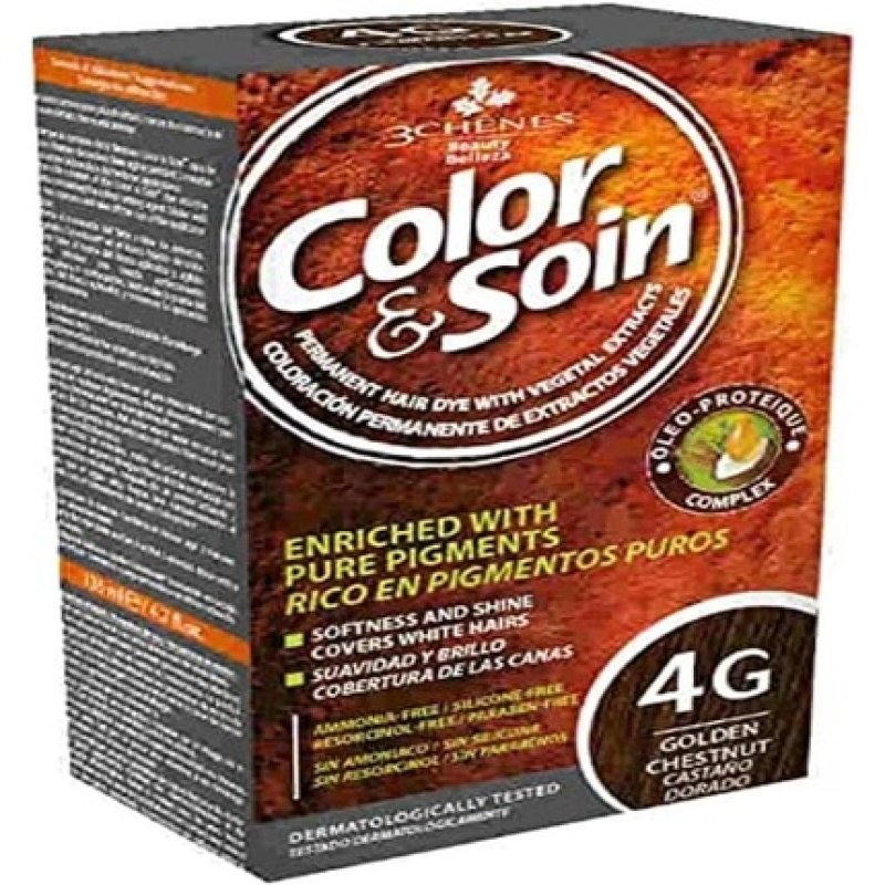 Les 3 Chenes Color & Soin Permanent Color Care Golden Chestnut 4g