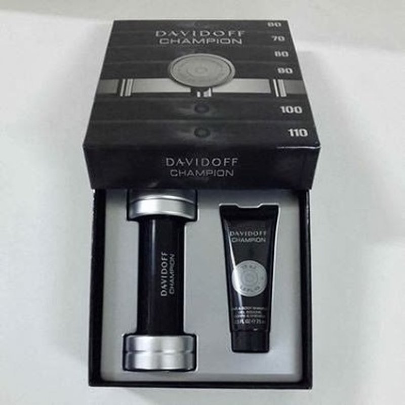 Davidoff Champion Set - EDT Spray 3oz & Hair and Body Shampoo 2.5oz