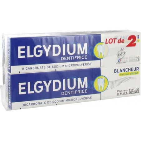 Elgydium Whiteness Toothpaste Lemon Freshness 75ml - Pack of 2