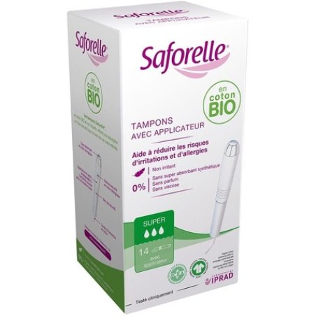 Saforelle Coton Protect Super Tampons with Applicator 14 Count