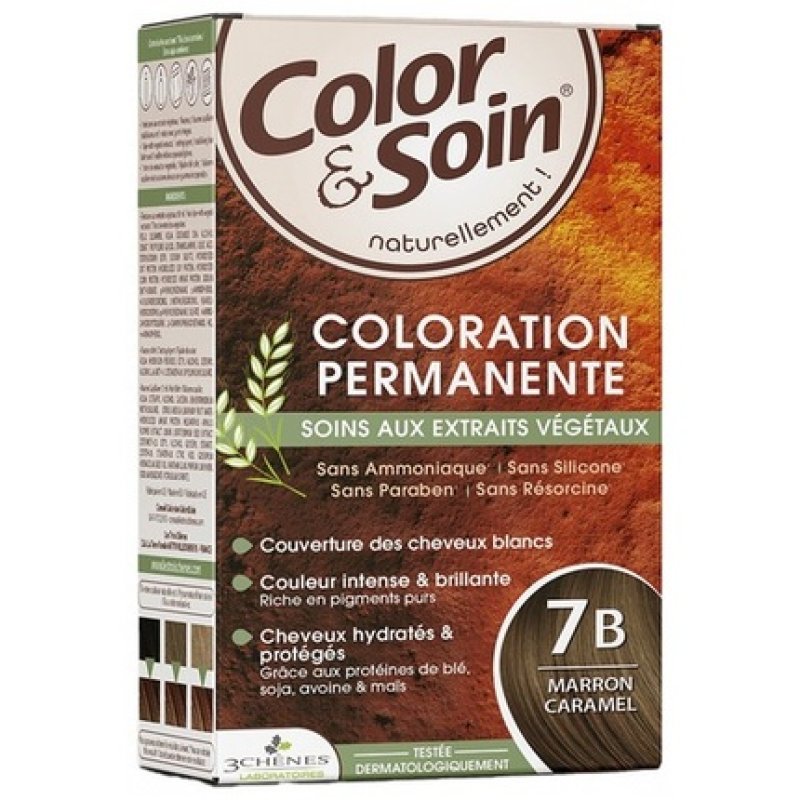Les 3 Chenes Color & Soin Permanent Hair Colour Brown Caramel 7B
